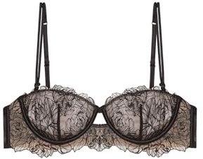 YAMAMAY - Reggiseno Balconette con Ferretto Donna Nero