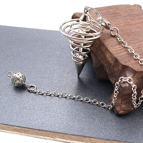 Tnfeeon Metal Spiritual Pendel, Dowsing Pendel för Energiläkning, 42 X 22 Mm med 7 i Kedja, Chakratestning och Beslutsfattande Verktyg för Meditation Divination Andlig övning (Vit)