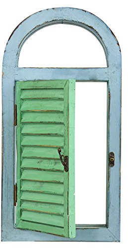 Nearly Natural Vintage Window Shutter & Mirror Wall Décor, 18.75'' x 3.5'' x 11''