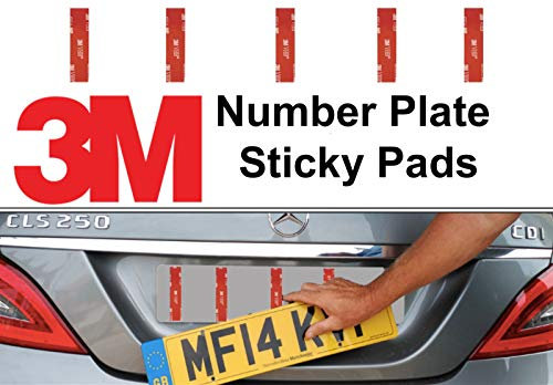 5 Pack Number Plate Sticky Pads, Adhesive Double Sided Stickers, Car License Plate Fixings