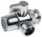 3 Wege Umschaltventil massives Messing Chrom poliert Umstellventil Ersatzteil Dusche Adapter mit 3 Unterlegscheiben für Waschbecken Bad Küche M22 X M24