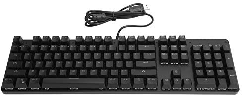 ASHATA Teclado mecánico Universal, Teclado para Juegos de 104 Teclas con luz Mixta de Colores, para computadora portátil y computadora de Escritorio, para Oficina de Juegos(Negro)