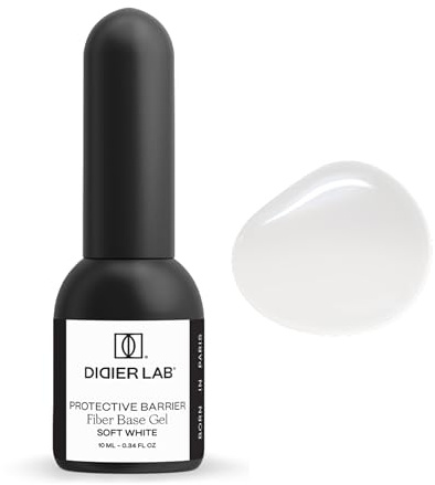 DIDIER LAB - Premium Fiber Base Coat Vernis Semi Permanent Soft White - Vernis à Ongles Gel UV Sans HEMA ni TPO - Nail Art Gel Pour Ongle - Gel Ongle UV - French Manucure - Gel Polish 10ml