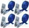 Spanngurt mit Ratsche Zurrgurt 4er Set Ratschengurt DIN EN 12195-2 blau 4 m oder 6 m, 25 mm breit - belastbar bis 800 kg, 4er Pack 2.5 cm x 6 m