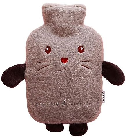 youjia Wärmflasche mit Weichem Bezug Wärmflasche Groß 1 Liter Gummi Tier Wärmeflasche zur Schmerzlinderung für Bauch Rücken Beine, Geschenke Bettflasche für Kinder und Erwachsene