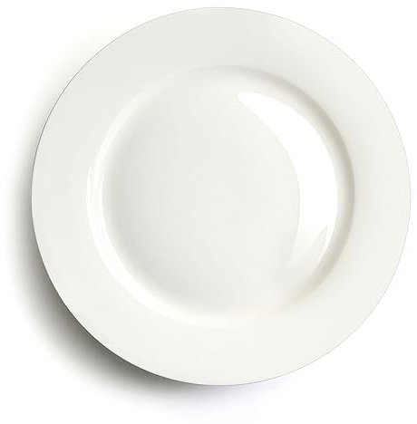 IQCWOOD 6.5 Inch Fine Bone China Dessert Plates, Pure White, 6-Piece