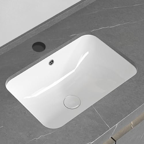 HPTHLY Bathroom Vessel Sink Undercounter Wash Basin Easy To Install Scratch To Resistant Sink Simple Washbasin For Apartment Home Hotel Restaurant RV Kitchen Powder Rooms