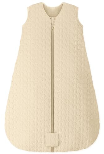 Unnivoll Gigoteuse bébé Hiver 2,5 Tog, Gigoteuse bebe 6-12 Mois de Coton Fille Garcon, Turbulette Hiver, Chaud et Doux, 78 cm Abricot