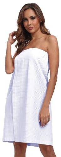 Trek Forte Waffle Pique - Toalla de sauna para mujer, con goma elástica y cierre de velcro, 100% algodón