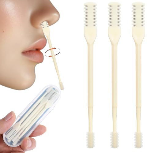 3 unidades 2 en 1 cortapelos de nariz, herramienta de depilación nasal, cortador de vello nasal giratorio 360°, recortador de vello nasal de doble cara para hombre y mujer