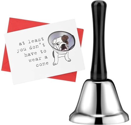 Linkstyle 2pc Get Well Gifts, Surgery Recovery Gifts, Hand Bell Funny Card