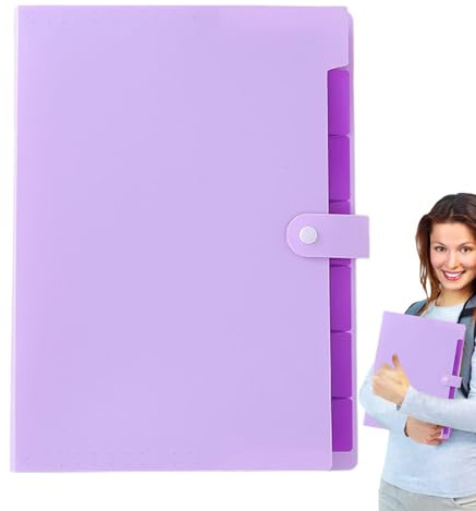 Carpetas de Archivo, Organizador de Recibos para el Hogar, Suministros de Almacenamiento Multifunción de Tamaño A4 con Etiquetas de Color y 7 Bolsillos para Documentos, Facturas y Recibos