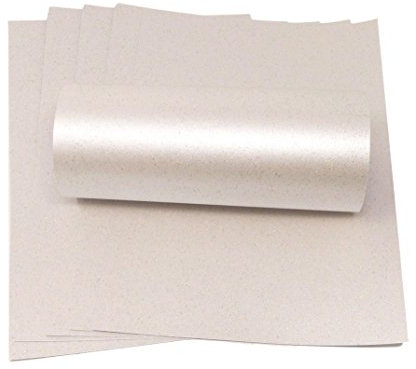 Syntego A4 elfenbeinfarbenes Glitzerpapier mit schillerndem Glitzern, einseitig zum Basteln von Karten, 120 g/m² (20) (Elfenbein, Weiß)