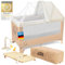 all Kids United® Baby Reisebett Babybett - Babycenter Kinderreisebett Kinderbett mit Matratze, Wickelauflage, Musikspiel und Mobile (Beige)