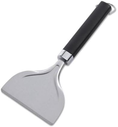 Weber Grillplatten-Schaber, aus Edelstahl, entfernt Fett & Schnutz effektiv, ideal zur Reinigung von Grillplatten/Planchas, Rutschfester Komfortgriff, spühlmaschinenfest - Silber (6781)
