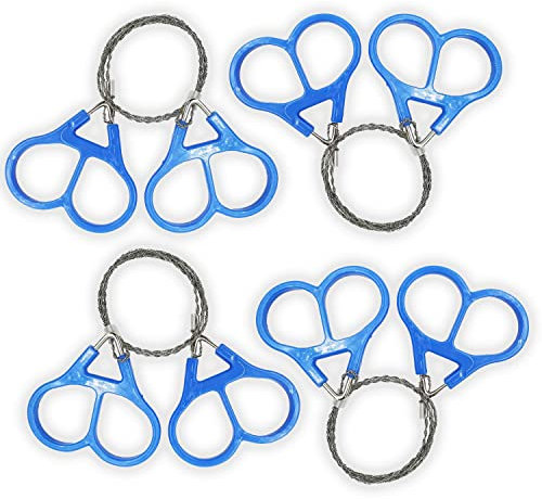 FIBOUND Seilsge, 4 Stck, Edelstahl Drahtsge, Hand Kettensge, Survival Taschen-Sge, Outdoor Werkzeuge zum Schneiden von Holz, Camping, Jagd, Wandern