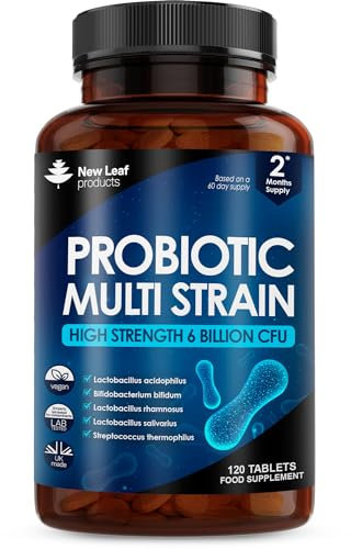 Probiotics for Daily Gut Health - Multi Strain Probiotic Supplements - Acidophilus Tablets High Strength - Digestive & Gut Health Supplements Lactobacillus - Vegan, GMO-Free, Gluten-Free, UK Made