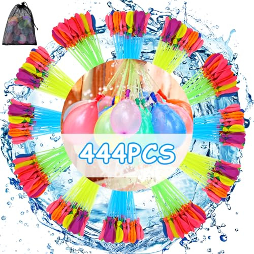 Vattenbomber, självstängande ballonger, snabbstängare och självstängande utan knutar, färgglada, blandade vattenballonger för sommarfest, ballong 444 st