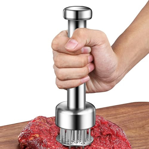 Attendrisseur de viande en acier inoxydable, 21 aiguilles tranchantes, piercing à la viande, attendrisseur de steak, bœuf, poulet, porc, barbecue, marinade, petit hachoir à viande