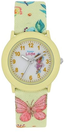 Prinzessin Lillifee Armbanduhr Mädchen Kinder Quarzuhr Analog, mit Textil Armband, 3 bar Wasserdicht, Kommt in Uhren Geschenk Box