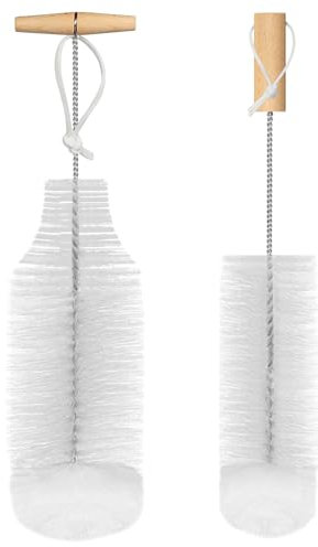 Mycket Cepillo para Botellas de Cristal, Limpiador de Botellas, Cepillo de Limpieza de Soda, Cepillo para Botellas de 1 l, Jarra de Cristal, Botellas de bebé, 2 Unidades