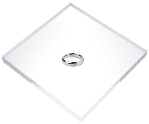sourcing map Bloques de exhibición cuadrados acrílicos, base transparente de exhibición de joyas, 30.5 x 30.5 cm, base de exhibición de cubos pulidos, soporte de exhibición para joyas y cosméticos