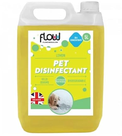 Flow Lemon Scented Pet Disinfectant Powerful Concentrate Cleaner 5L