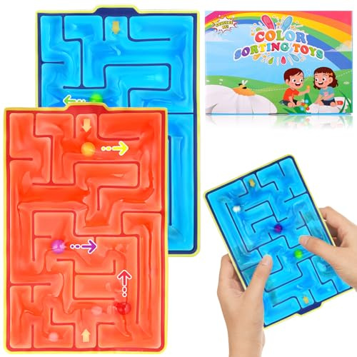 Ainiv 2 PCS Labirinto Gioco Sensoriale Giocattoli Gel, Anti Stress Autismo Giocattoli, Giocattolo Tattili Calmanti per La Scuola Materna, Fidget Squishy Toy Anxiety ADHD Toys, Antistress Bambini