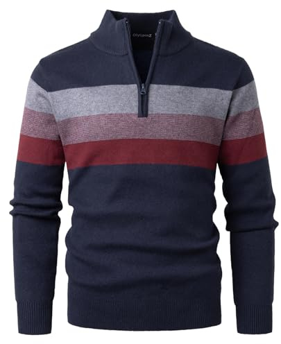 OlyljpinZ Maglione da Uomo a Collo Alto Maglioni a Maniche Lunghe in Maglia Fine Pullover Lavorato a Maglia con Cerniera 1/4 Autunno Invernale Caldo Maglioncino Dolcevita Classico Basic Sweater Felpa
