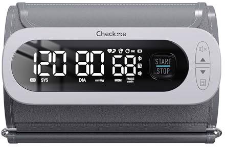 Checkme Rechargeable Blood Pressure Monitor, Automatic Upper Arm BP Machine, Large Clear Numbers, Voice Broadcast, 2-User Mode, 2x199 Memories, Large Cuff, Unlimited Cloud Storage via Bluetooth APP