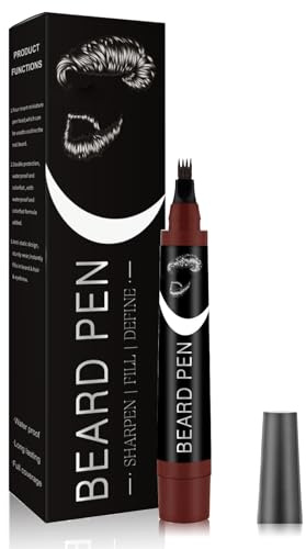 Brown Mens Beard Dye Pen, Beard Filler & Colouring With Waterproof Formula & 4 Fork Tip, Suitable For Hairline And Eyebrows For Natural Look(Brown)