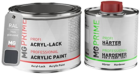 MG PRIME RAL 7024 Graphitgrau/Graphite grey Acryl-Lack glänzend 0,75 Liter / 750 ml Dose inkl. Härter