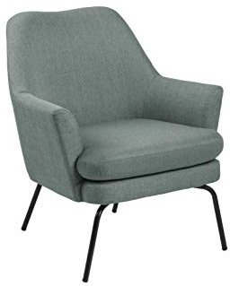 AC Design Furniture Celina Sessel in Dusty Olive, Polsterstuhl aus Stoff und Metall, Wohnzimmermöbel, B: 74 x H: 83 x T: 73 cm