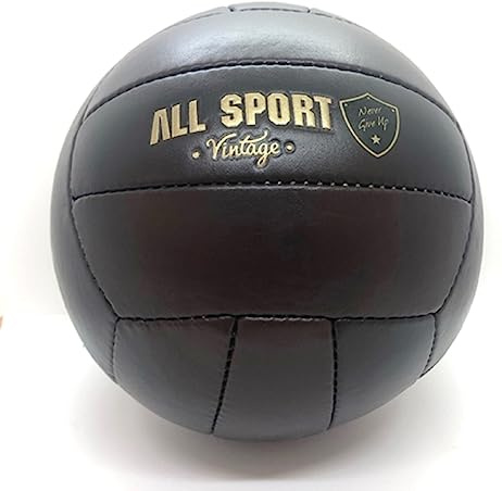 ALL SPORT VINTAGE – Balón de Voleibol – Marrón Vintage – Piel de Vacuno – Cosido a Mano – T 5- Marca Francesa.