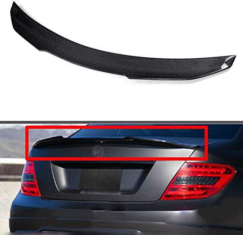 MNBX für C Class W204 C63 AMG 2008-2014 Tuning Carbon Heckspoiler Heck Kofferraumdeckel Dach Diffusor Lippe Windschutzscheibe Oberflügel, Fahrzeugmodifikation Zubehör (Schwarz)