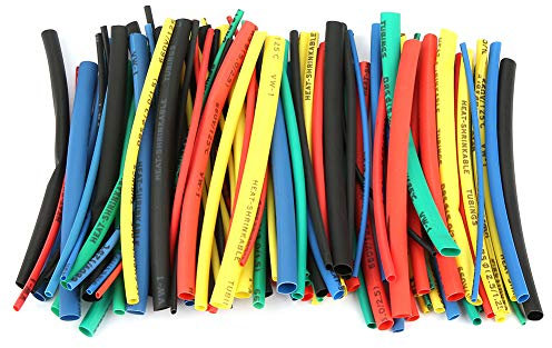 Kit di Guaine termorestringenti da 100 Pezzi, 5 Misure 5 Colori Guaina Isolante con Cavo termorestringente da 100 mm per Una Protezione Isolante di Lunga Durata