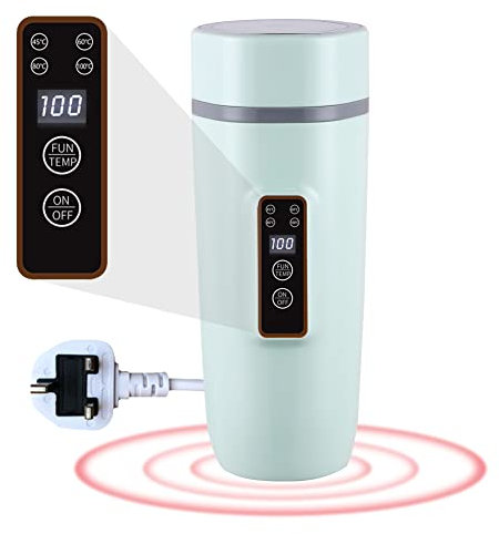 350ML Portable Travel Kettle with 4 Temperature Settings, Small Electric Kettle with Digital Screen, Leak-proof Electric Heating Cup 304 Stainless Steel Tea Kettle, Auto Off, 5 Minutes Fast Boil