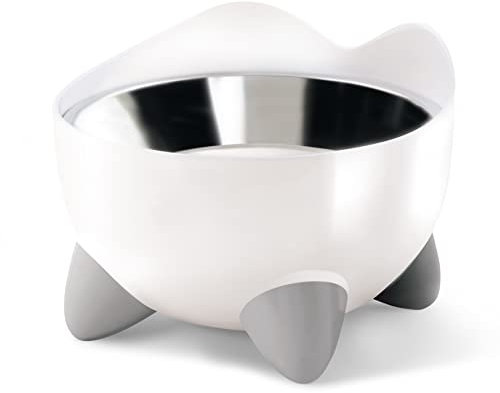 Catit Pixi Gamelle Ergonomique surélevée pour Chat Blanc 200 ML