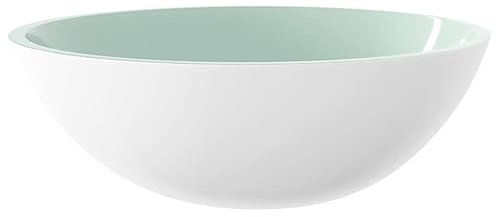 vidaXL Lavandino in Vetro 50x37x14 cm Bianco