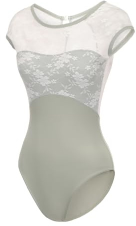 Lanbodance Body per Donne a Maniche Corte da Balletto per Danza Adulta e Ginnastica, X-Small