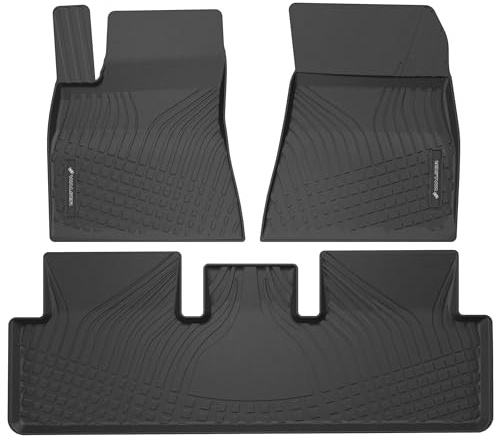WALSER Premium Fussmatten Auto für Tesla Model 3 (5YJ3) 01/2017-Heute, 100% passgenaue Gummimatten Auto - Made in EU, robuste Fußmatten Auto, Auto Fußmatten, Fußmatte Auto