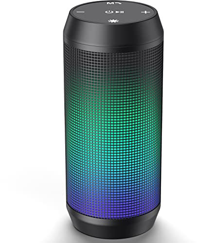 VOSFEEL Bluetooth Speaker Wireless - Portable Speakers Wireless Bluetooth With LED Light Louder Volume Bass Music Stereo, TF Card, USB, Aux, Mic for Home Outdoor Party Travel