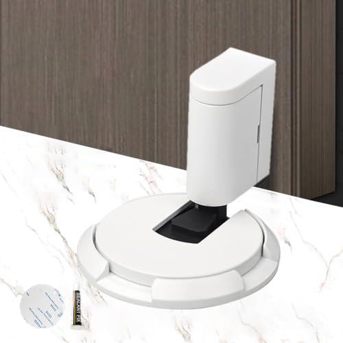 Neuer magnetischer Türstopper, verbesserter lochfreier mechanischer geräuschloser Boden-Türstopper, einstellbar ohne Bohren mechanischer Boden-Türstopper Magnetische Türschlösser (White)