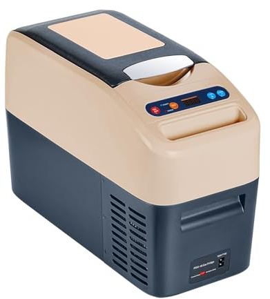 JOYFRIGO Bilkylskåp, 12 volt kylskåp, smal design, -45 ° C ~ 25 ° C bärbar frys bilkylskåp, 17 kvarts (16 L) elektrisk kylare, 12 v kylare för bilfordon, lastbil, camping, resor, hem, husbil (gul)