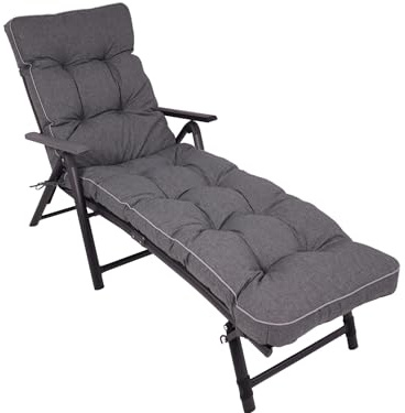 TexDeko® Ecolen Liegenauflage für Gartenliege Polster 190x60cm Grau