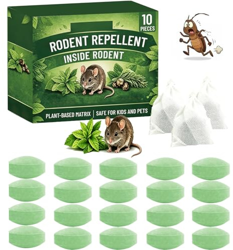 20 Pastiglie Repellenti per Topi alla Menta - Palline Antitopo Naturali ed Ecologiche per Casa e Giardino - Esca Repellente Sicura per Allontanare Roditori da Cucina, Bagno e Soggiorno