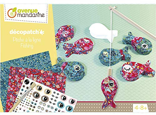MY MANDARINE KC041C - Boite Créative enfant - Technique DÉCOPATCH - À partir de 4 ans - PECHE À LA LIGNE
