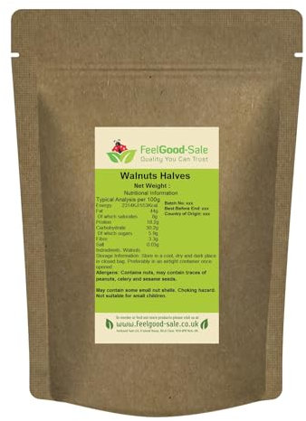 1kg Fresh Raw Light Premium Walnuts Halves - Rich in Omega-3