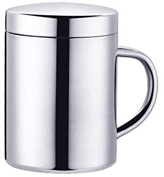 ZQHTY Edelstahl Thermobecher Becher mit Deckel Doppelwandiges Kaffeebecher Isolierbecher Tassen Reisebecher Milchtrinkbüro Leicht zu Greifen 210ML,260ML,400ML,400ML