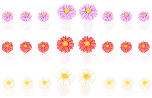 minkissy 24 Stücke Zehentrenner Silikon für die Maniküre Nagelkunst Trenner Blumen Zehenschutz Zehenteiler Damen Nail Art Pediküre Maniküre Werkzeug Blumen Muster
